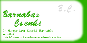 barnabas csenki business card